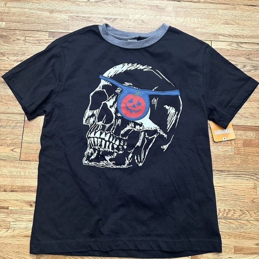 NWT Gymboree "HALLOWEEN" Cotton Black/Gray SKULL Pumpkin Eye Patch Size 14‎